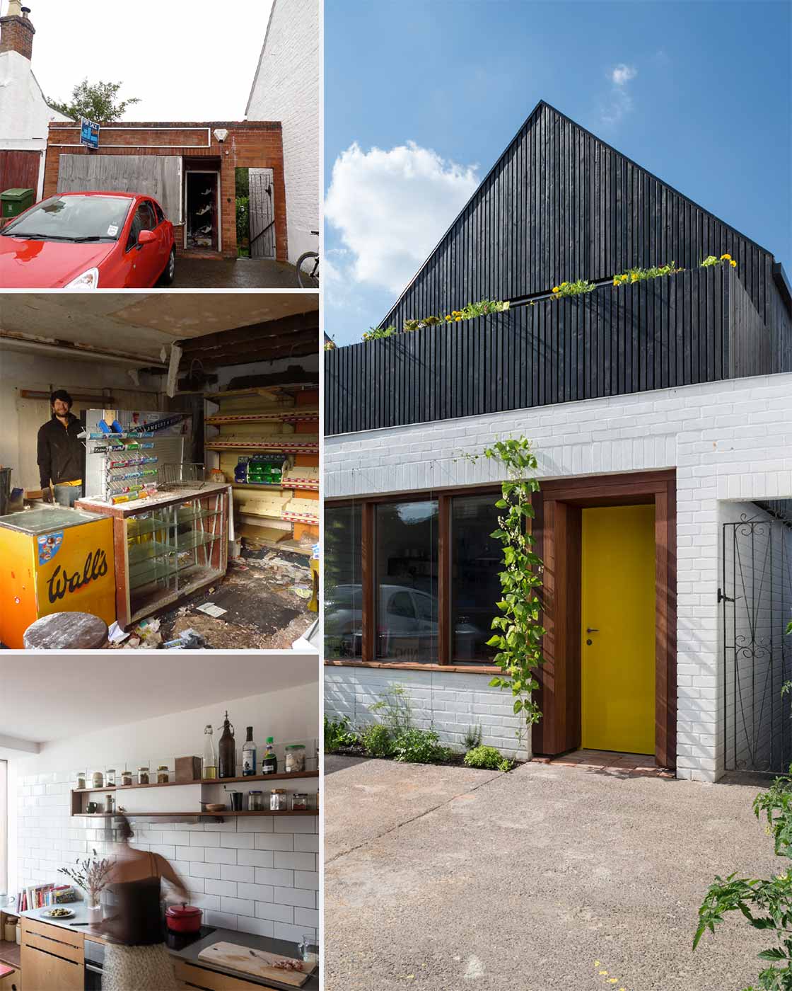 Perhaps one of the most forward-thinking pieces of design ever published in these pages: The Beehive, originally published in issue 24 of Passive House Plus. This derelict newsagents was reimagined by C&O Architects as an ecologically-insulated 45 m2 home in Shrewsbury, squeezing every ounce of utility out of a small space. While not Enerphit certified, revised PHPP calculations by passive house consultant Nick Grant for the case study in light of a methodological update to take account of higher internal gains in smaller homes meant the building likely comfortably met the standard. Finished photos: Dan Farrar