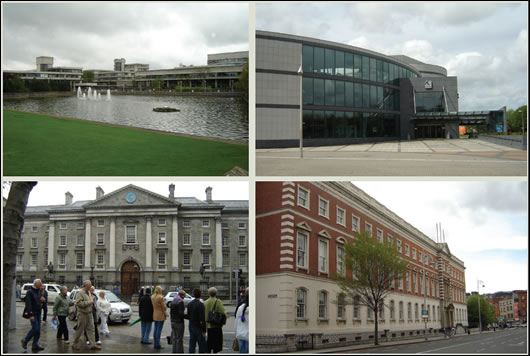 Dublin Universities DIT (above right), TCD (above left), DCU (top right) and UCD (top left).