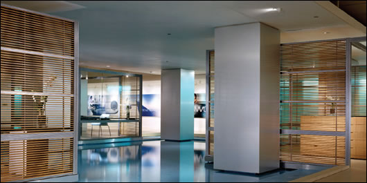 General Electric Lighting Design GE's lighting design for the US Haworth showroom of low energy lighting operates through a lighting control system that incorporates dimming, occupancy sensing and daylight integration, which permits enhanced energy conservation