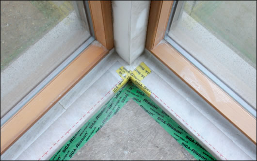 Siga’s Majpell membrane was used on the inside of the build-up, as were the Swiss manufacturer's (bottom) airtightness tapes