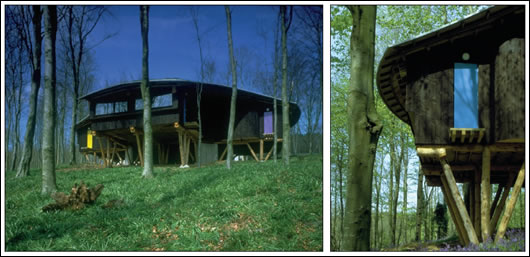 THREE BUILDINGS at Hooke Park, Dorset