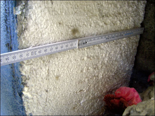 The insulation thickness was measured and verified for the BER