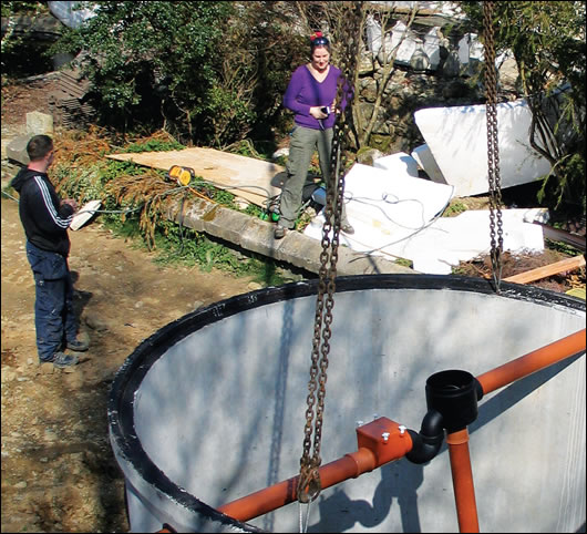 The Wisy rainwater harvesting tank was installed underground at the site