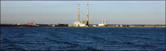 The efficiency of Ireland’s electricity production has improved as older, less efficient power plants have been closed and replaced by modern gas plants and renewable energy. Dublin’s iconic Poolbeg chimneys puffed for the last time in 2010 when the site’s oil-burning electricity plant was shut