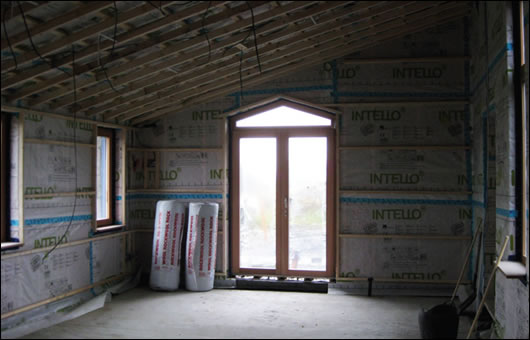 A Pro Clima Intello airtightness system helped the Gethings’ get an airtightness result of 0.7 ACH