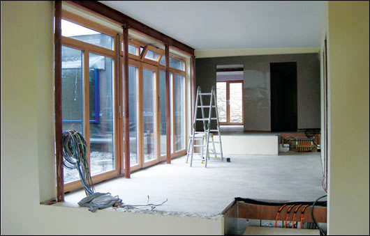 Underfloor heating was installed at the house, but remains unconnected