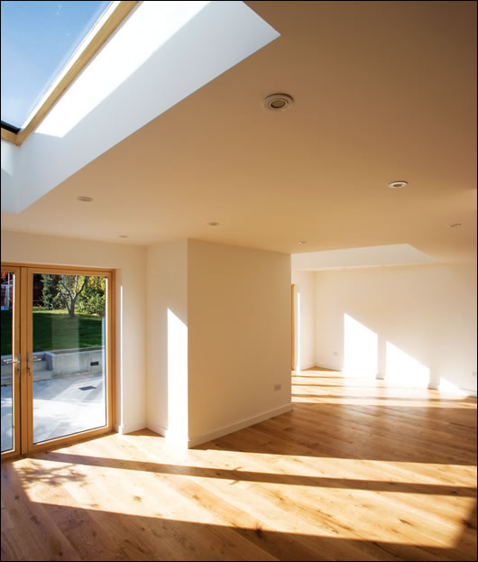 Donegal-based Bonner Windows manufactured the new double-glazed windows installed throughout. They also produced the roof window and large folding doors that plenty of natural light into the extension – Hilda O’Donoghue calls the doors her “Grand Designs moment”
