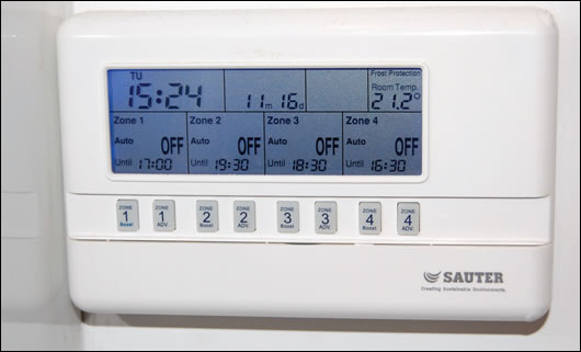 The house is now divided into four separate heating zones that can be monitored and controlled for maximum efficiency