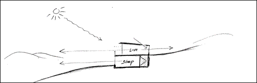 A preliminary sketch by architect Sam Mays