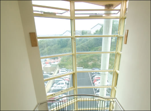 Internal Stairwell Internal view of stairwell. Note, the windows are open