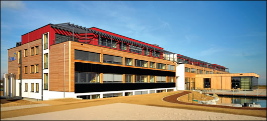 The new headquarters of renewable energy specialists Juwi in Wörrstadt, Germany, constructed by timber frame experts GriffernerHaus The new headquarters of renewable energy specialists Juwi in Wörrstadt, Germany, constructed by timber frame experts GriffernerHaus