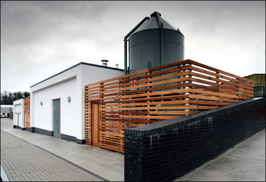 (above & below) The building’s heating and hot water is supplied almost entirely by a biomass boiler with the pellet storage area and plant room located in the roof (above & below) The building’s heating and hot water is supplied almost entirely by a biomass boiler with the pellet storage area and plant room located in the roof